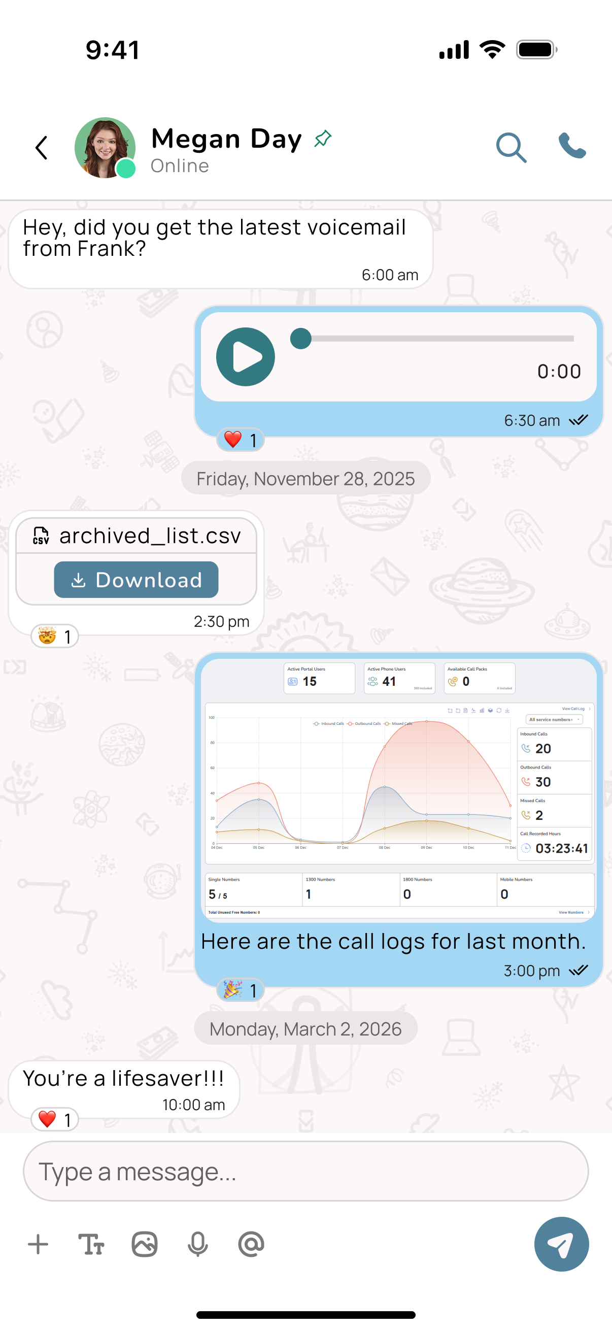 Uniden Voice mobile chat interface